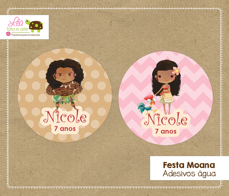 rótulo água personalizada moana