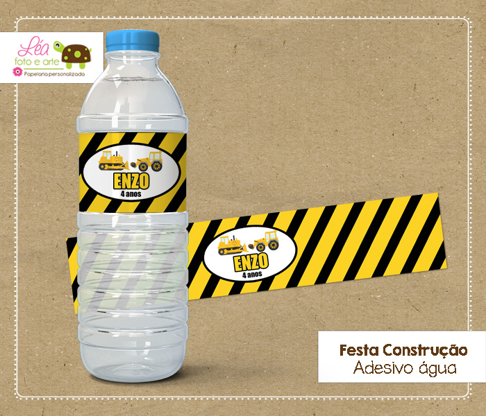 rótulo água festa construção