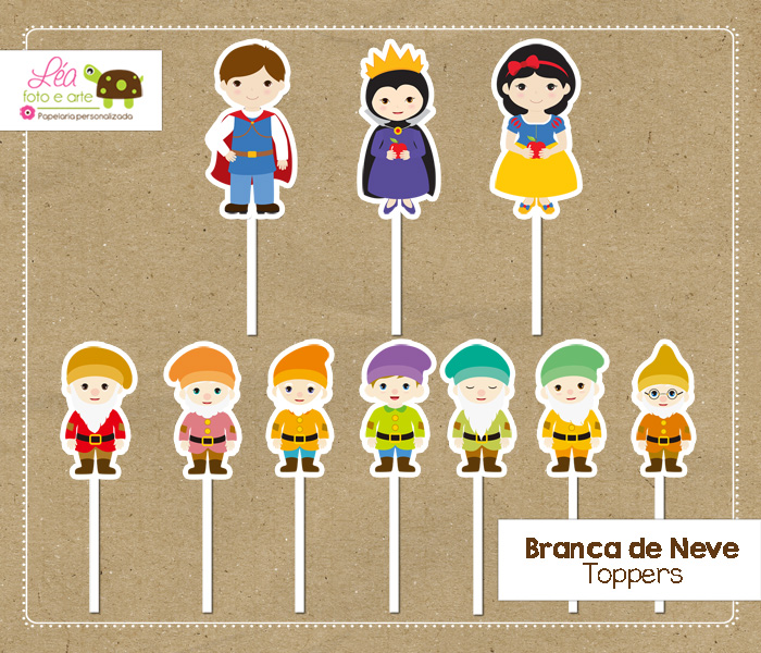 topper festa branca de neve e os 7 anões