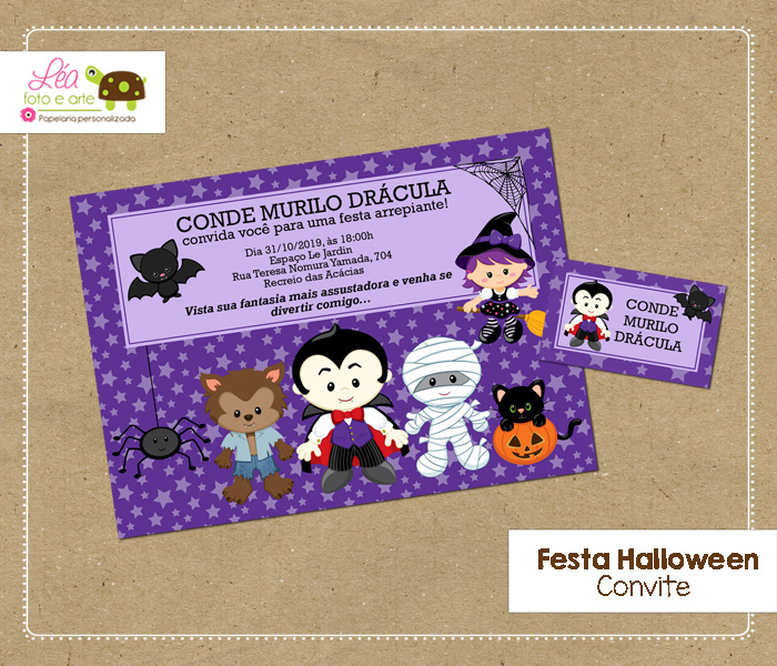 convite halloween menino
